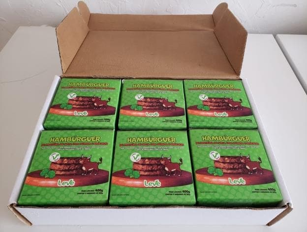 Caixa com 6 caixinhas do Hambúrguer de Quinoa & Brócolis