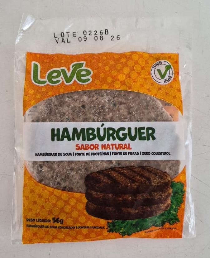 Embalagem do Hambúrguer de Soja Sabor Natural